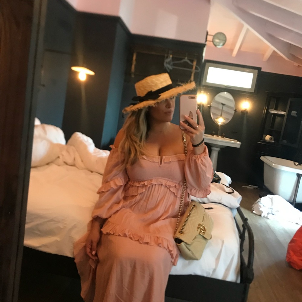 Pink Ruffled Maxi Dress